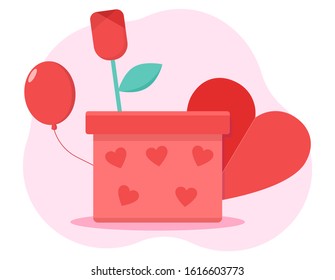 Valentine's Day vector flat illustration. 