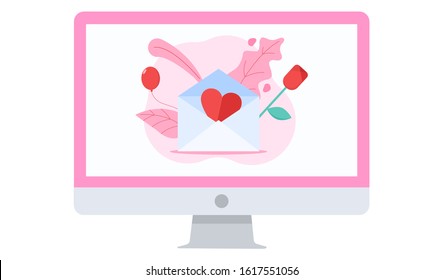 Valentine's Day vector flat illustration.