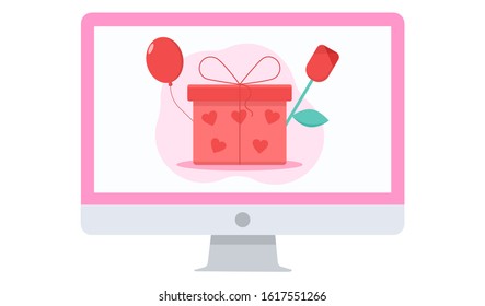 Valentine's Day vector flat illustration. 