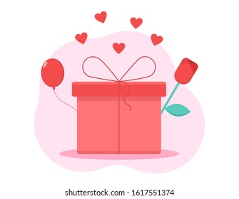 Valentine's Day vector flat illustration. 