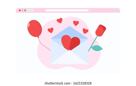 Valentine's Day vector flat illustration. 