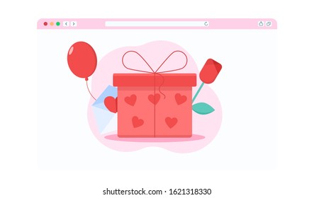Valentine's Day vector flat illustration. 