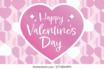 Valentine's Day vector gift frame background pink with sparkling hearts_present scene etc.	