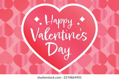 Valentine's Day vector gift frame background with sparkling hearts_present scenes etc.	