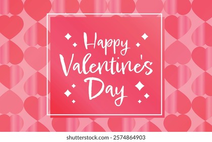 Valentine's Day vector gift frame background with sparkling hearts_present scenes etc.