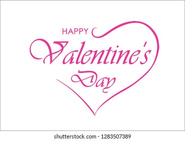 Valentines Day Vector Greeting Card with hand drawn heart shape 