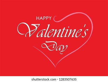 Valentines Day Vector Greeting Card with hand drawn heart shape 