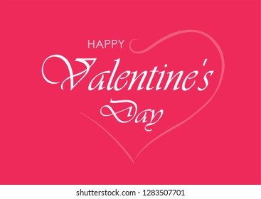 Valentines Day Vector Greeting Card with hand drawn heart shape 