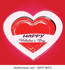 valentines day vector for greeting card. happy valentines day text in heart for ads or background