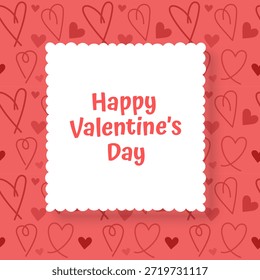 Valentine's Day vector greeting card or banner. Modern and dynamic romantic design for social media, love letters, and holiday promotions