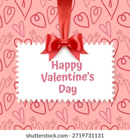 Valentine's Day vector greeting card or banner. Modern and dynamic romantic design for social media, love letters, and holiday promotions