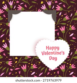 Valentine's Day vector greeting card or banner. Modern and dynamic romantic design for social media, love letters, and holiday promotions