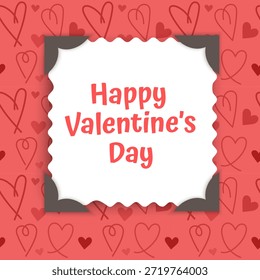 Valentine's Day vector greeting card or banner. Modern and dynamic romantic design for social media, love letters, and holiday promotions