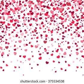 Valentines Day - vector greeting card with hearts on white background. Vector Illustration