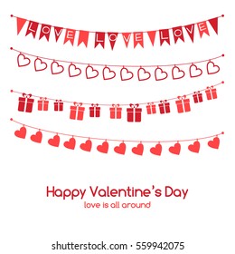 Valentines Day Vector Greeting Card Festive Stock Vector (Royalty Free ...