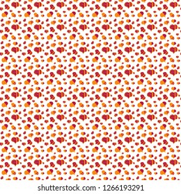 Valentine':s day. Vector. Heart Doodle. Wrapping paper. Drawing in sketch style on white, orange and purple colors. Abstract seamless love pattern.