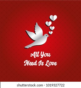 Valentine's day vector heart love icon, cart, stickers. All you need is love.