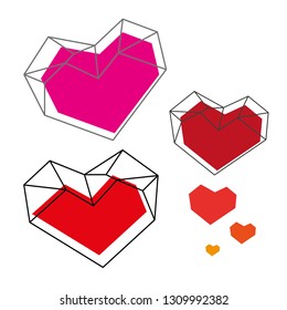 Valentine`s day vector heart set