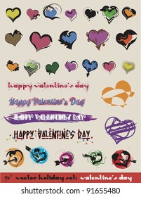 Valentine's Day Vector Hearts:  Another set of decorative design elements filled with creative and unusual heart shapes for your festive designs.
