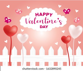 Valentines day vector hearts background template. Happy Valentines day greeting text with hearts shape elements and decorations in red background.  Vector illustration