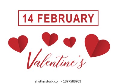Valentines day vector with hearts background. 14 February