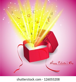 Valentine's day vector of hearts gift box