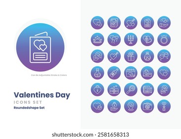  valentines day vector icon collection stock illustration