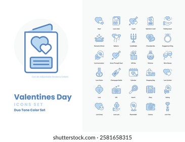  valentines day vector icon collection stock illustration