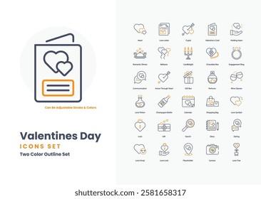  valentines day vector icon collection stock illustration