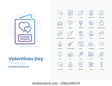  valentines day vector icon collection stock illustration