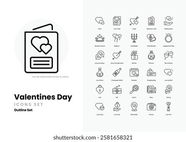  valentines day vector icon collection stock illustration