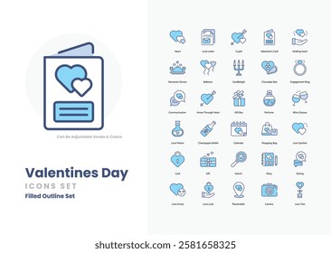  valentines day vector icon collection stock illustration