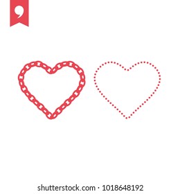 Valentine's day vector icon, heart symbols