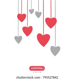 Valentine's Day vector icon, heart symbols