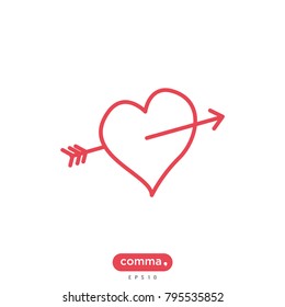 Valentine's Day vector icon, heart symbol