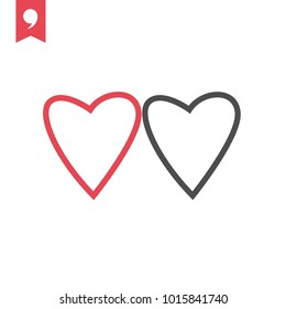 Valentine's day vector icon, hearts symbol