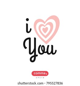 Valentine's Day vector icon, I love you symbol