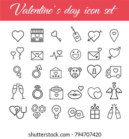 Valentine's day vector icon set