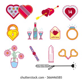 Valentine's Day vector icons set
