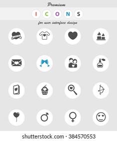 Valentines day  vector icons for web sites and user interface