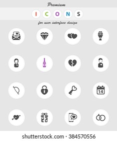 Valentines day  vector icons for web sites and user interface