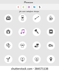 Valentines day  vector icons for web sites and user interface