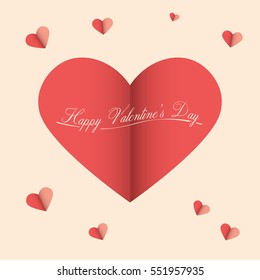 Valentine's Day Vector Illustration | Abstract Background with Cut Paper Heart