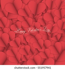 Ilustración vectorial del Día de San Valentín | Fondo abstracto con corazón de papel cortado