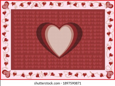 Valentines day vector illustration background with hearts symbol , red hearts e card, pattern, wallpaper  