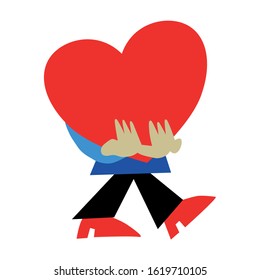 valentine's day vector illustration character heart