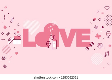 Valentines Day. Vector illustration concept for background, greeting card, website and mobile website banner, social media banner, marketing material.