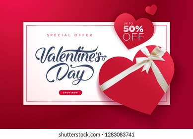 Valentines Day. Vector illustration concept for background, greeting card, website and mobile website banner, social media banner, marketing material.