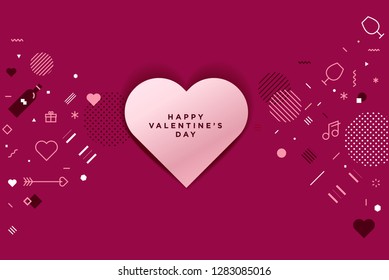 Valentines Day. Vector illustration concept for background, greeting card, website and mobile website banner, social media banner, marketing material.