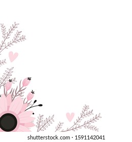 Valentine's Day vector illustration. Corner flower.